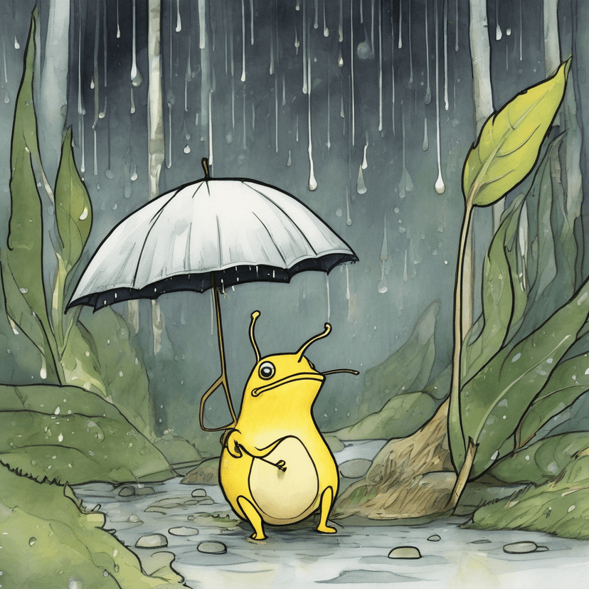 This umbrella's for show, not rain.